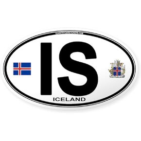 CafePress Iceland Euro Oval Oval Car Bumper Sticker in Kuwait