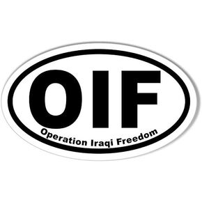 Operation Iraqi Freedom OIF Oval Bumper Sticker in Kuwait