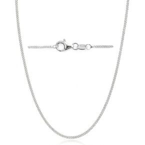 QUADRI - قلادة سلسلة من الفضة الإسترلينية 925 مقاس 1.2 مم للنساء، قلادات سلسلة نسائية قوية ولامعة 16 بوصة - 18 بوصة - 20 بوصة عرض 1.2 مم - صنع في إيطاليا in Kuwait