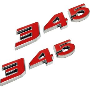 2pcs 345 Emblems Badge Decal Sticker Compatible with Nameplate New Universal Cars (Chrome Red) in Saudi Arabia