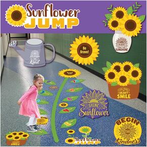 Sunflower Jump Sensory Pathway for School Hallways and Classrooms Includes 30 Durable Waterproof Decals – Counting Numbers 1-10 – with Positive and Encouraging Words in Kuwait