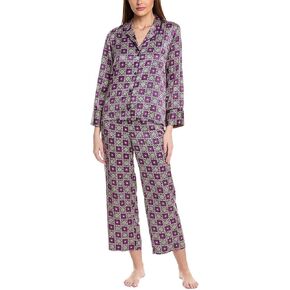 Natori MEDALLION Notch PJ Set Length: 27", Inseam: 26",NATURAL/BLACK,Extra Large in Kuwait