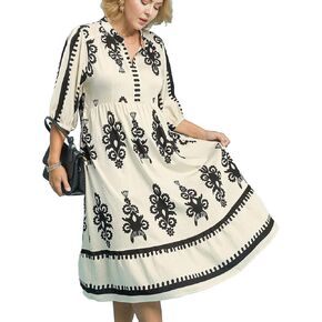 Umgee USA Desert Bloom Embroidered Midi Cream/XL in Kuwait