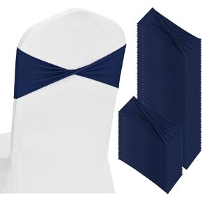 Pesonlook 100 حزمة من ألياف لدنة كرسي أوشاح أقواس تمتد مرنة سوداء كرسي الطعام العصابات العلاقات دون مشبك كرسي الزينة غطاء العصابات لحفل الزفاف، حزب، مأدبة احتفال in Kuwait