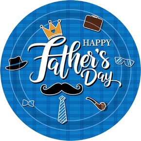 Happy Fathers Day Stickers 120Pcs Blue Father's Day Envelope Seal Label Stickers 2Inch Round Self-Adhesive Hat Beard Gift Sticker for Greeting Cards Gifts Wrapping Decorations Supplies in Kuwait