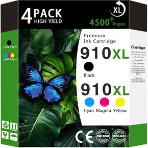 910XL High Yield Ink Cartridges Combo Pack (Black/Cyan/Magenta/Yellow 4-Pack) Compatible for HP 910XL HP910 HP910XL Replacement for Office Jet Pro 8020 8025 8028 8010 OfficeJet 8015 8022 Printers in Kuwait