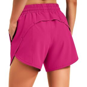 شورت رياضي للجري للسيدات من Hugut مقاس 5 بوصات، سريع الجفاف، خفيف الوزن، مريح للمشي والتمارين الرياضية مع جيوب بسحاب in Kuwait