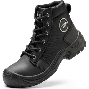 Women's Steel Toe Work Boots Safety Shoes Genuine Leather Snow Hiking Boots Nonslip Construction Work Sneakers in Kuwait