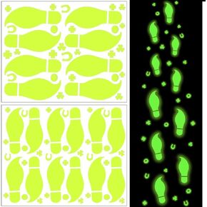 St. Patricks Day Luminous Leprechaun Footprints Glow in The Dark Paddys Decals Stickers Shamrock Gold Coin Saint St Pattys Day Party Decorations Classroom Floor Window Green Decals in Kuwait