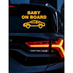 Baby on Board LED Car Sign, Safety Warning Signs Amber Light Car Interior Accessories Suction Cup Mounted Gift for New Parents Baby Families in Kuwait
