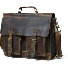 حقيبة جلدية رسول - حقائب كمبيوتر محمول 16 بوصة حقيبة كمبيوتر أصلية حقيبة كتف عبر الجسم للرجال والنساء in Kuwait