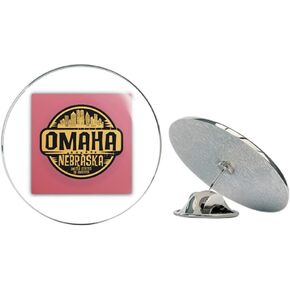Omaha City USA Grunge Label Round Metal 0.75" Lapel Pin Hat Shirt Pin Tie Tack Pinback in Kuwait