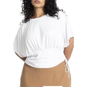ELOQUII Women's Plus Size wrap Sleeve Tee in Saudi Arabia