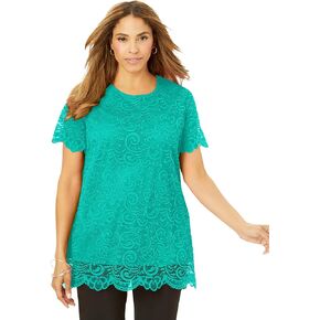 Jessica London Women's Plus Size Stretch Lace Tunic in Kuwait