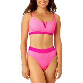 Womens Ribbed Nylon Swim Bottom Separates Pink L in Kuwait