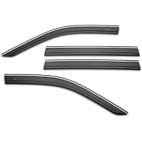 بطانات هاسكي منخفضة المستوى واقيات المطر | يناسب 2021-2026 تويوتا سيينا | أمامي وخلفي، 4 قطع، دخاني مع حواف كروم - 2884079 in Kuwait