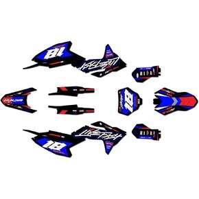 مجموعة رسومات لـ GASGAS 2-Stroke MC65 (2024-2026) Rebel Series Blue 9 Mil - Easy Go - Dirt Pit Bike ملصقات الدراجات النارية، ملصق سباقات Dirtbike للسيارات ملحقات Motocross بدون بلاستيك in Kuwait