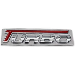 3D Metal Turbo Logo Car Emblem Premium Racing Sport Badge Auto Rear Sticker Decal Replacement (Black&Red) in Saudi Arabia