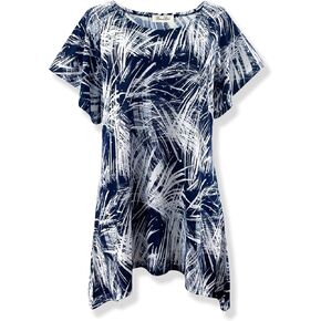 Brittany Black Women’s Flutter Short Sleeve Floral Tunic Knit Top in Kuwait