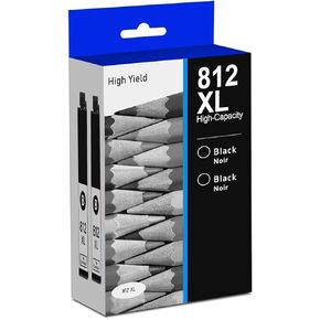 812XL Black Ink Cartridges Remanufactured for epson 812xl Ink cartridges Combo Pack Work with Work for WF-7840 WF-7820 WF-7310 EC-C7000 Printers(2 Black) in Kuwait
