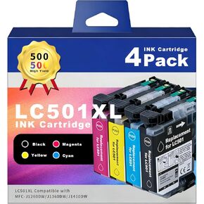 خرطوشة حبر سوداء AURASKY LC501XL بديلة عالية الإنتاجية لطابعة Brother LC501 XL LC501BK المتوافقة مع طابعة MFC-J1260DW J1360DW J1410DW (عبوة واحدة) in Kuwait