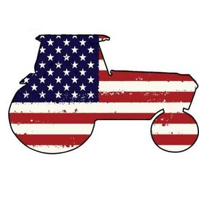 Tractor Vinyl Decal Sticker - Tractor Silhouette with AMERICAN Flag Sticker - Tractor Bumper Sticker - Perfect Farmer Cowboy Country or Farm Lover Gift - Made in the USA Size: 5 x 3.2 inch Y in Kuwait