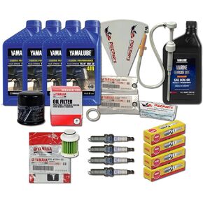 YAMAHA OEM 2016+ F90B VF90 Oil Change 10W30 FC 4M Lower Unit Gear Lube Drain Fill Gasket NGK Spark Plugs LKR6E Fuel Filter Maintenance Kit in Kuwait