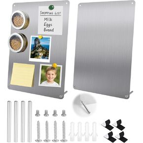 2Pack Magnetic Boards 12.6" x 8.6" Magnet Bulletin Board Magnet Display Suitable for Wall Cubicle Pre-Drilled with Screws in Kuwait