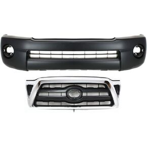 Garage-Pro Front Bumper Cover For Toyota Tacoma 2005-2008, 2Pc Kit, Automotive Exterior Accessories, Textured, Includes (1) Bumper Cover, (1) Grille in Kuwait