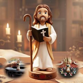 4" Big Jesus Loves You Figures, Durable Resin Car Dashboard Action Jesus Figurine for Christ Religious in Kuwait