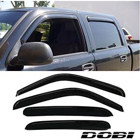 4Pcs Window Visors Rain Guards Compatible with 2001-06 Silverado/Sierra Crew Cab, 2007 Classic Crew Cab, 00-06 Suburban/Yukon XL, 02-06 Avalanche, 02-06 Escalade ESV/EXT, Dark Smoke Outside-Mount in Kuwait