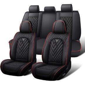 أغطية مقاعد السيارة مجموعة كاملة لسيارة جيب جلاديتور 2020-2026، غطاء مقعد السيارة من جلد نابا المقاوم للماء، مجموعات أغطية مقاعد السيارة ذات التغطية الكاملة (5 مقاعد / أسود) in Kuwait