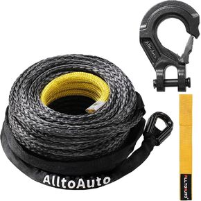 حبل ونش مع خطاف، 1/2 بوصة × 92'-33076 رطل كابل خط حبل ونش صناعي من Dyneema مع كم واقي لشاحنة 4WD ملحقات ونش السيارة على الطرق الوعرة in Kuwait