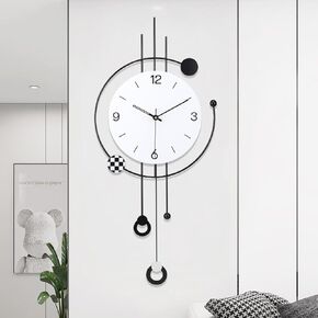 Wall Clock Iron London Clock Antique Double- Sided Clock Wrought Iron Antique Wall Art Numbered Iron Wall Decor Hanging Double Sided Room Wall Decoration Wall Clock Round/Brown in Saudi Arabia
