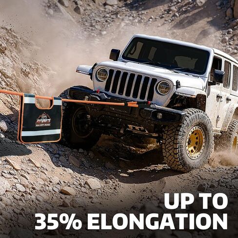 AUTOBOTS Kinetic Recovery Rope 1" x 20' (48,000lbs)+2 Soft Shackles Heavy Duty Kinetic Tow Rope for Truck ATV UTV SUV Offroad Recovery Kit in Kuwait