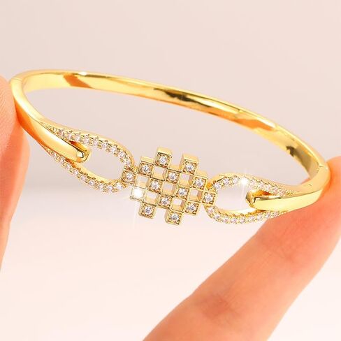 The bracelets for women Cuff Bracelet - Geometric checkerboard irregular bracelet in Saudi Arabia