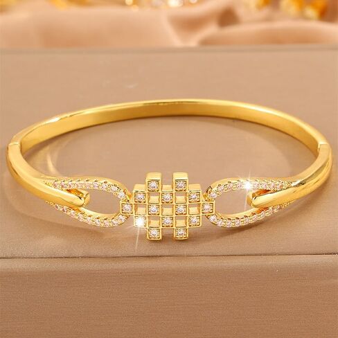The bracelets for women Cuff Bracelet - Geometric checkerboard irregular bracelet in Saudi Arabia