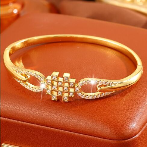 The bracelets for women Cuff Bracelet - Geometric checkerboard irregular bracelet in Saudi Arabia