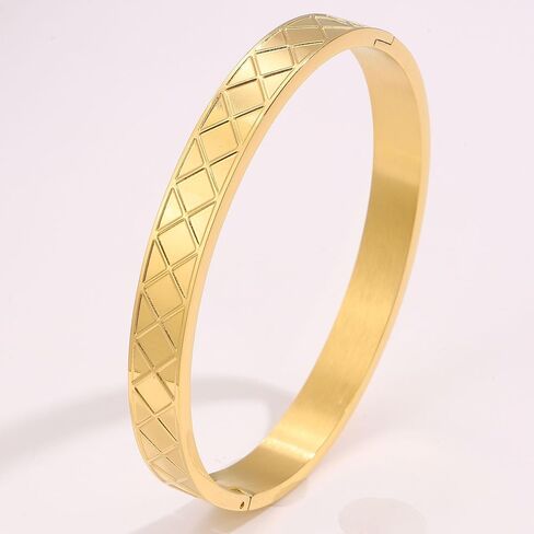 18K Gold Bangles Bracelets for Women Stainless Steel Friendship Love Bracelets Jewelry Birthday Gifts for Women in Saudi Arabia