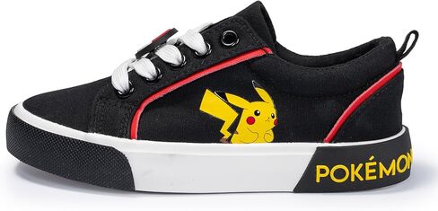Pokémon Pikachu Officially Licensed Youth Court Sneakers Athletic Lace-Up Cushioned Footwear Kids School Playground Sports Casual Trainer Shoes in Kuwait