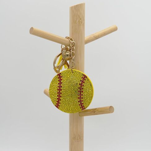 Rhinestone Bling Softball Baseball Keychain Charms for Women Girls Purse Bag in Saudi Arabia