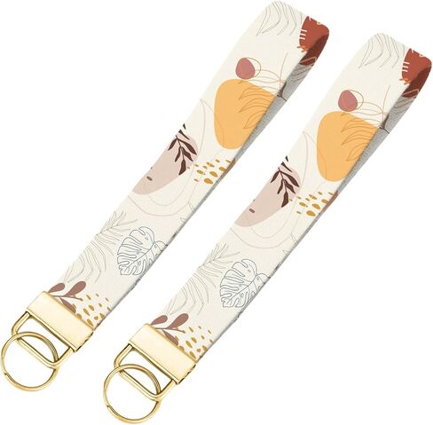 peacoblue 2pcs Wristlet Keychain for Women Girl- Cute FabricWrist Key Chain with Metal Hardware Car Key Chain Wristlet Holder in Saudi Arabia