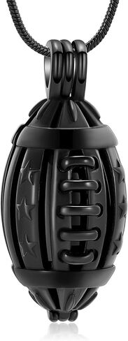 Imrsanl American Football Urn Necklace for Ashes of Loved Ones Stainless Steel Keepsake Cremation Pendant Memorial Locket Urn Jewelry Women Men in Kuwait