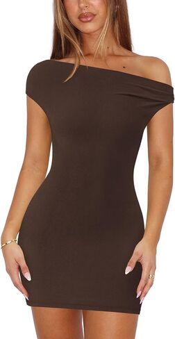 Womens Off The Shoulder Dress Sexy Summer Bodycon Mini Dresses for Women Going Out Cocktail Vacation Outfits in Saudi Arabia