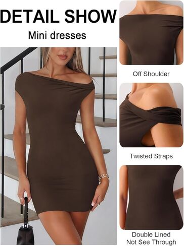 Womens Off The Shoulder Dress Sexy Summer Bodycon Mini Dresses for Women Going Out Cocktail Vacation Outfits in Saudi Arabia