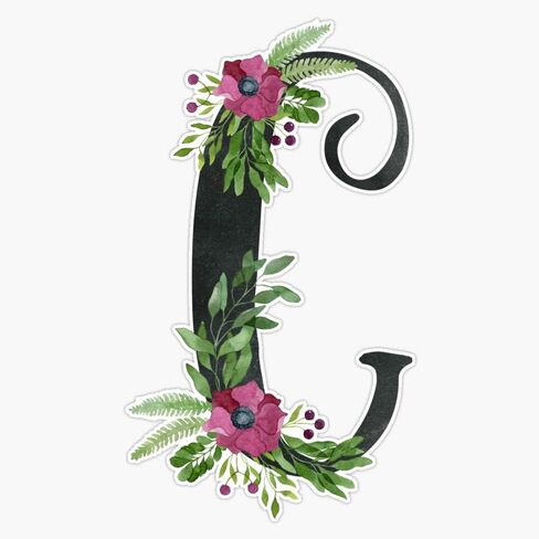 ملصق ممتص للصدمات من الفينيل مطبوع عليه حرف C مع إكليل الزهور مقاس 5 بوصة in Kuwait