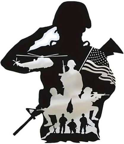 Military Silhouette Decal Sticker, Patriotic American Flag Design, Waterproof Vinyl for Cars, Laptops, Motorcycles, 2-Pack#d073 in Kuwait