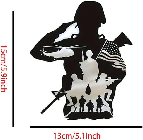 Military Silhouette Decal Sticker, Patriotic American Flag Design, Waterproof Vinyl for Cars, Laptops, Motorcycles, 2-Pack#d073 in Kuwait