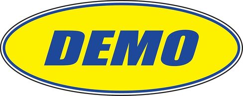 SSWBasics Oval Windshield Slogan Sticker - Blue/Yellow - Demo - 14?L x 5 1/2?H - Pack of 12 in Saudi Arabia