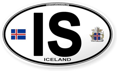 CafePress Iceland Euro Oval Oval Car Bumper Sticker in Kuwait